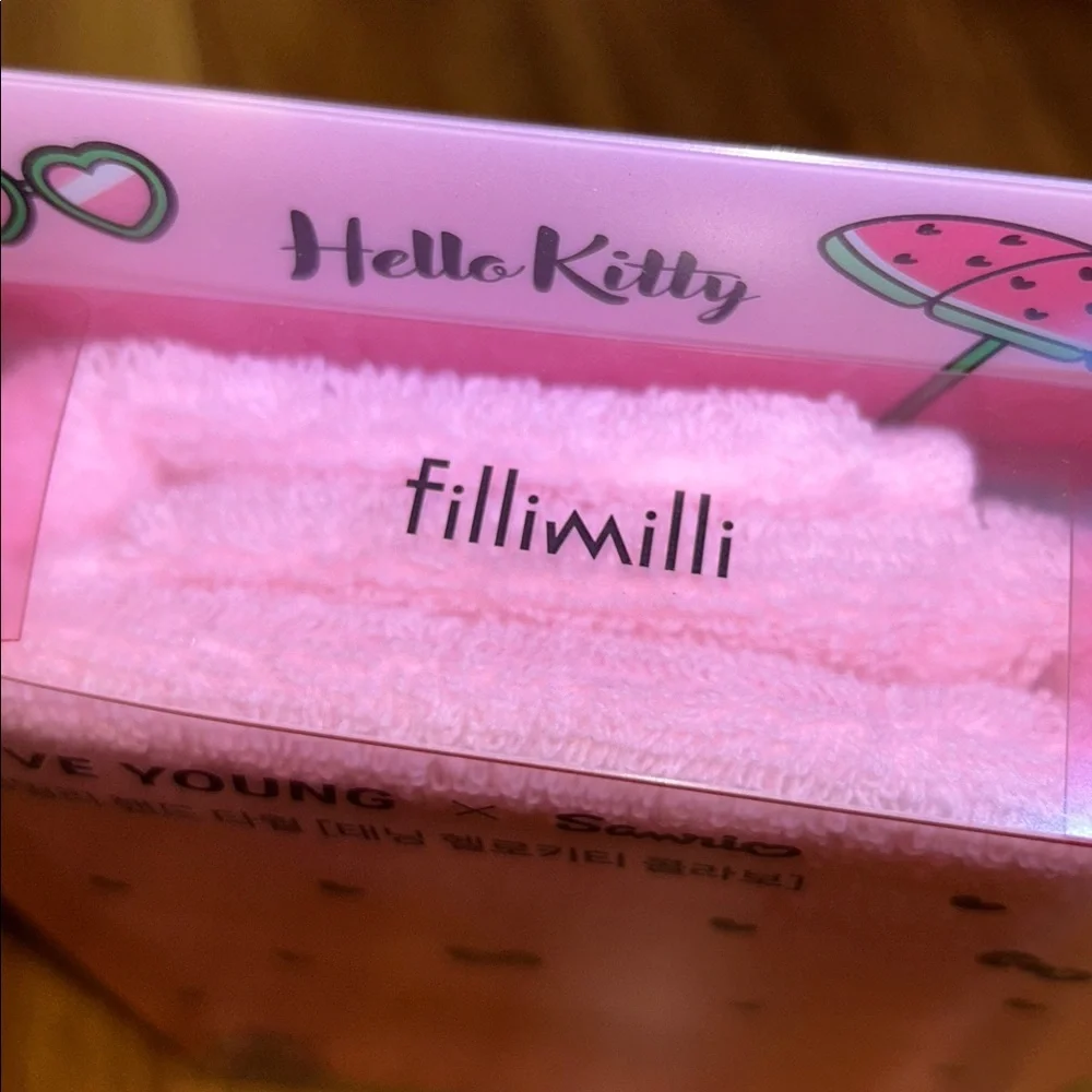 Hello Kitty Pink Towel with Green Trim